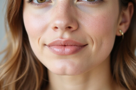 Radiant female skin with a soft glow